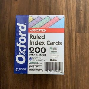 Ruled index cards-200 /colors